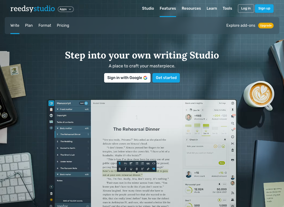 Reedsy Studio: free browser-based book editor