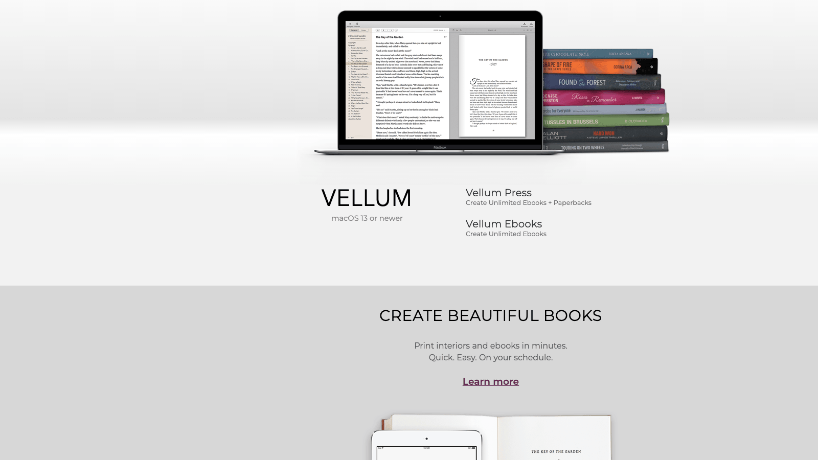 Vellum buy page showing one-time pricing tiers